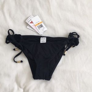 Voda Swim Double String Bikini Bottom in Black